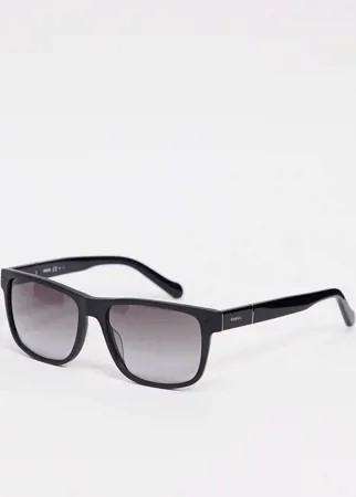 Солнцезащитные очки в черной квадратной оправе Fossil-Черный цвет