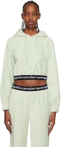 Серый укороченный худи alexanderwang.t