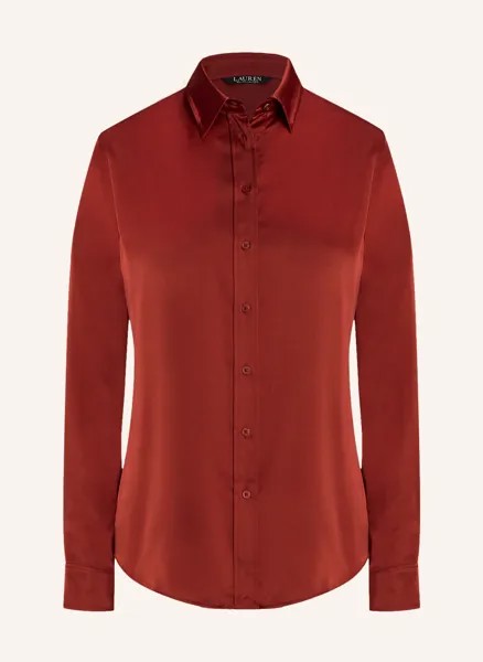 Блуза рубашка LAUREN RALPH LAUREN aus Satin, темно-красный