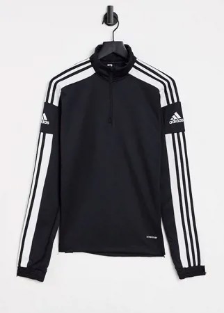 Черный свитшот с короткой молнией adidas Football Squad 21-Черный цвет