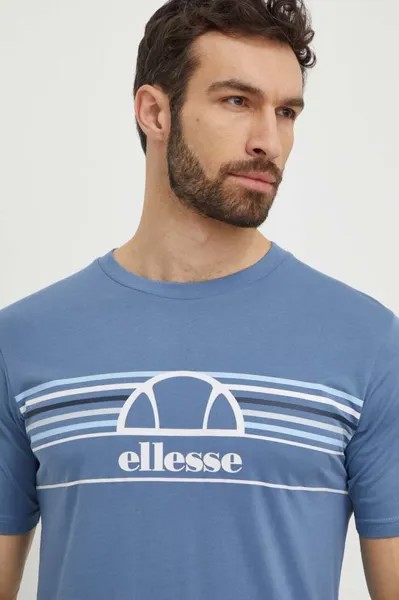Хлопковая футболка Slowly T-Shirt Ellesse, синий