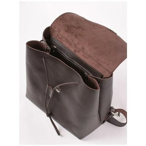 Женский рюкзак из натуральной кожи коричневый B001 brown grain Divalli