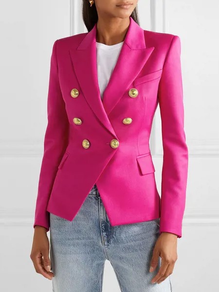 Milanoo Women Blazer Rose Turndown Collar Long Sleeves Buttons Short Jackets
