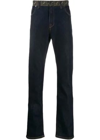 Fendi джинсы прямого кроя с монограммой на поясе