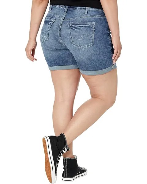 Шорты Silver Jeans Co. Plus Size Boyfriend Shorts W53608EAF242, индиго