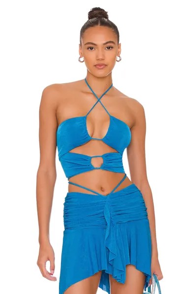 Топ h:ours Liza Crop, синий