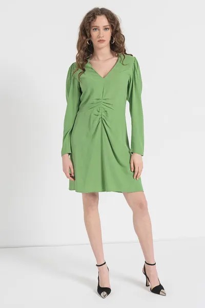 Короткое платье со складками и складками United Colors Of Benetton, зеленый