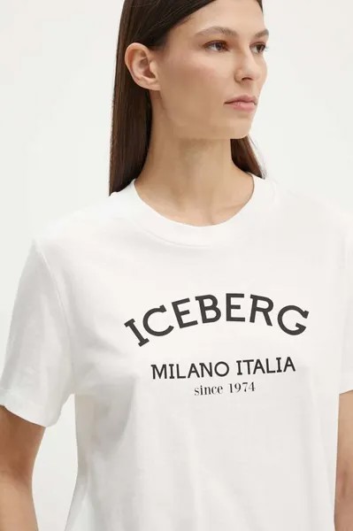 Хлопковая футболка Iceberg, белый
