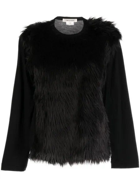 Comme Des Garçons лонгслив с мехом, черный