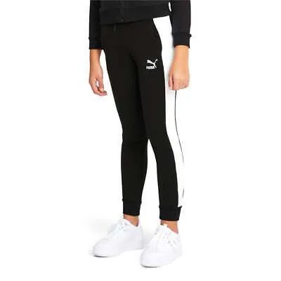 Puma Classics T7 Спортивные штаны Молодежные девушки Черные повседневные спортивные штаны 53251301