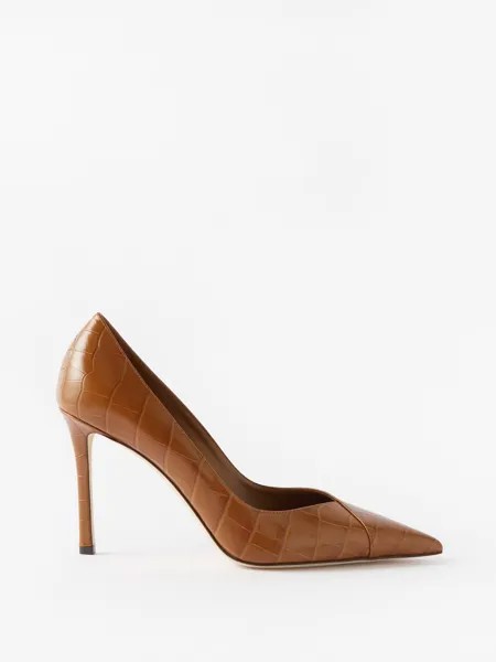 Туфли cass 95 с тиснением под кожу крокодила Jimmy Choo, коричневый