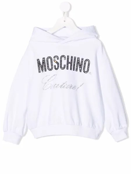 Moschino Kids худи с декорированным логотипом