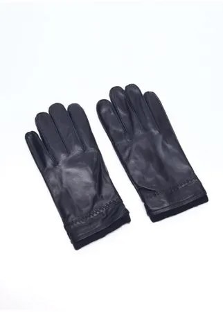 Кожаные перчатки, цвет Черный, размер L
