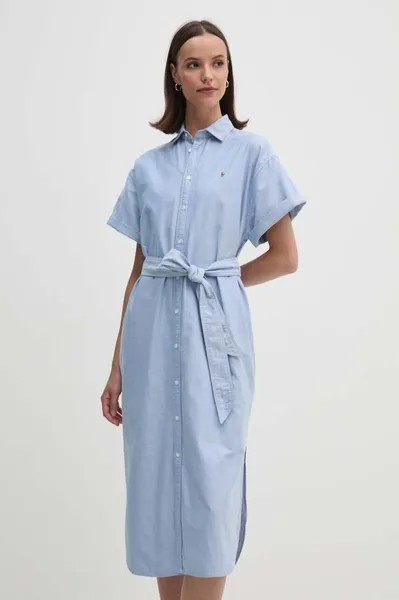 Хлопковое платье Polo Ralph Lauren, синий