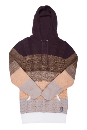 Мужской вязаный свитер с капюшоном A.Tiziano Coffee Taelin — 4XL