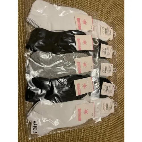 Носки SD, 10 пар, 2 уп., размер 36-41, серый, белый, черный