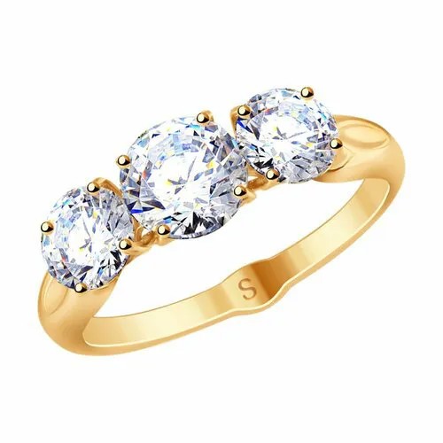 Кольцо Яхонт, серебро, 925 проба, фианит, размер 17, бесцветный