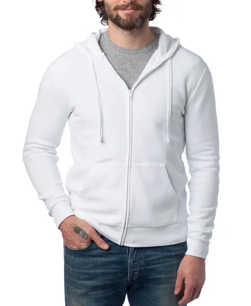 Мужская толстовка с капюшоном eco-cozy на молнии Alternative Apparel, белый