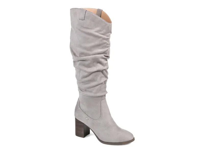 Ботинки Journee Collection до голени из искусственной замши, серый