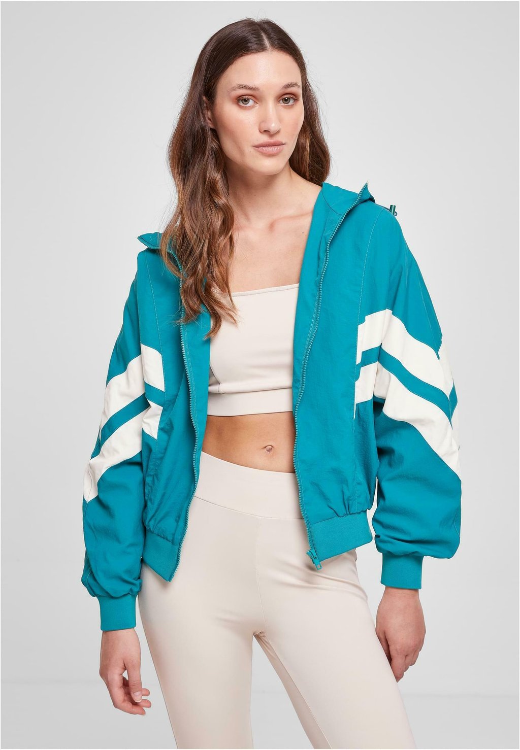 Тренировочная куртка Urban Classics, цвет watergreen whitesand