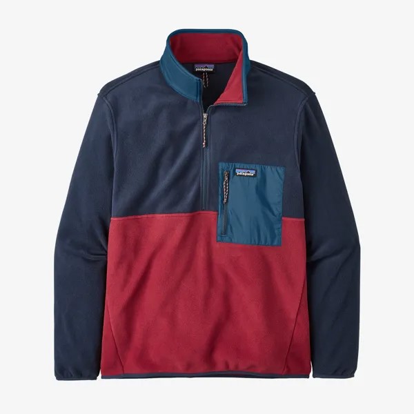 Мужской флисовый пуловер с молнией 1/2 Microdini Patagonia, красный