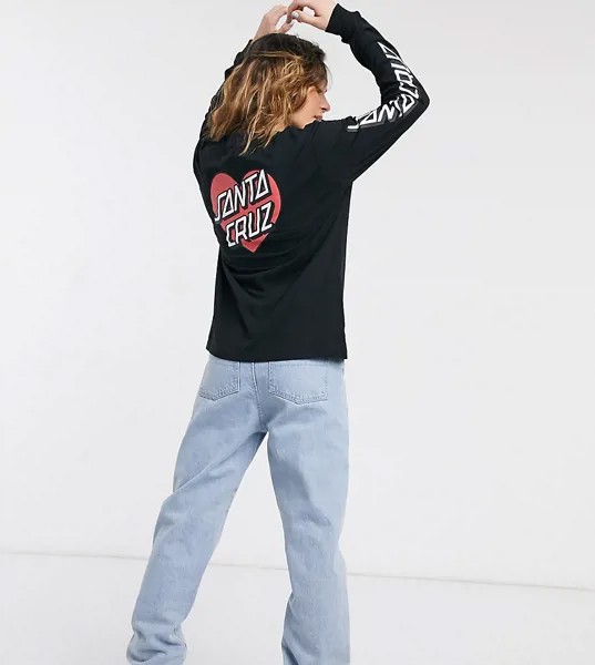 Черный лонгслив с принтом сердца Santa Cruz эксклюзивно для ASOS