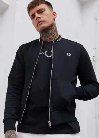 Черный бомбер на молнии Fred Perry-Черный цвет