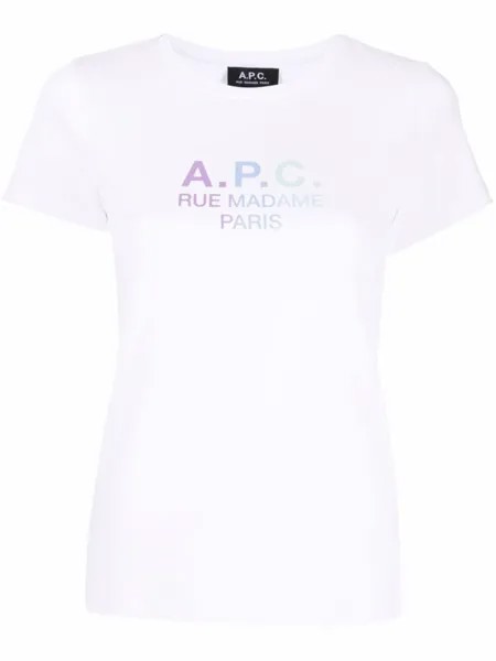 A.P.C. футболка Rue Madame Paris, белый