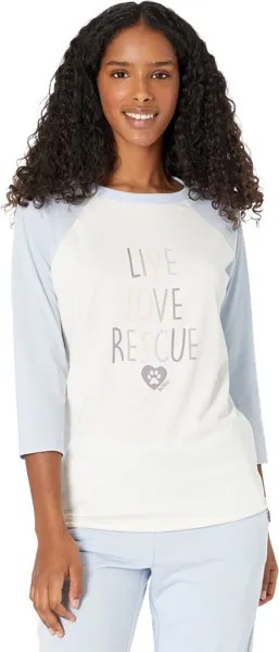 Футболка SKECHERS Live Love Rescue Baseball Tee, цвет Tranquil Blue