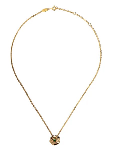 Aurelie Bidermann колье Bouquet из желтого золота с цаворитом