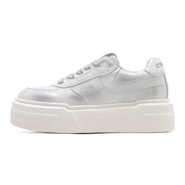 Кроссовки C°BANNER Skateboarding Shoes Women's Low-top Silver, серебряный