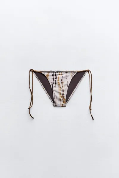 Трусики купальные Zara Tie Die Bikini, коричневый