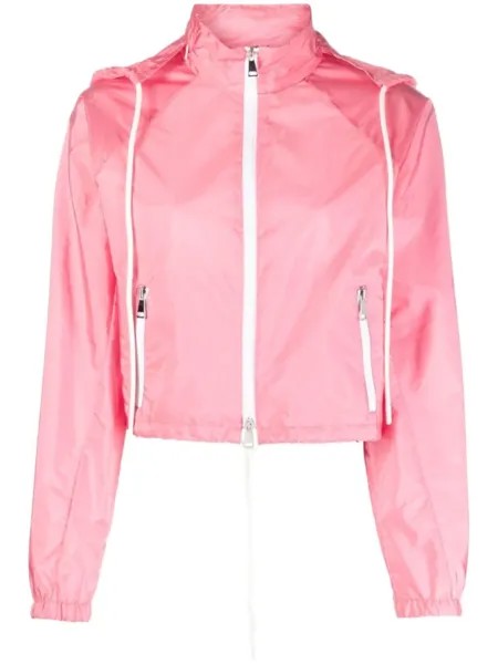 Moncler куртка с капюшоном и кулиской, розовый