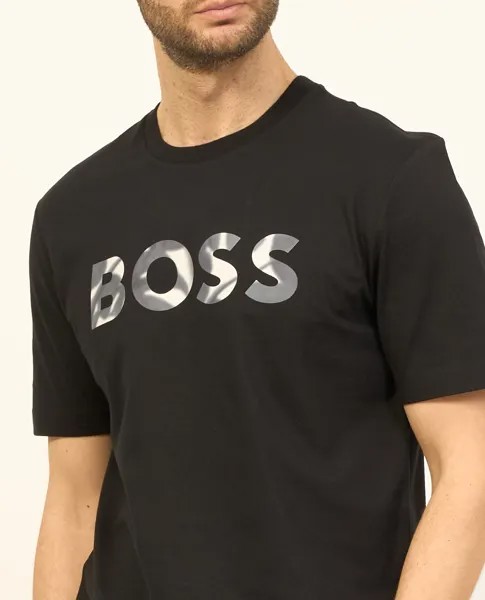 Мужская футболка с коротким рукавом и круглым вырезом Hugo Boss Thompson 15, черный