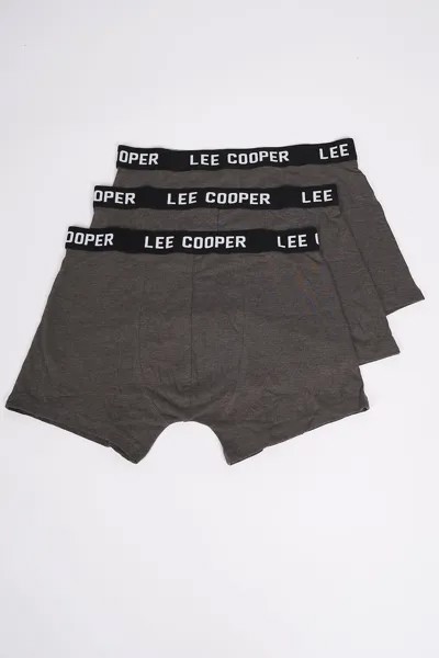 Боксеры на резинке на талии – 3 пары Lee Cooper, серый