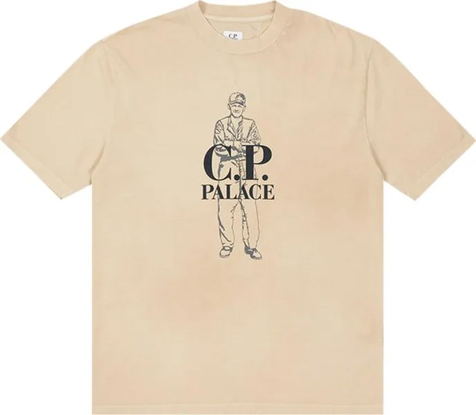 Футболка Palace x C.P. Company Logo T-Shirt 'Stone', загар