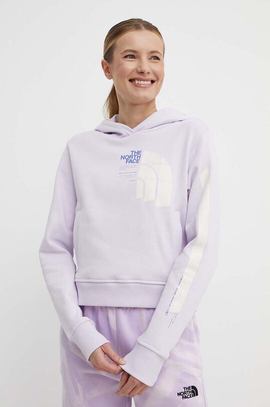 Хлопковая толстовка The North Face, фиолетовый