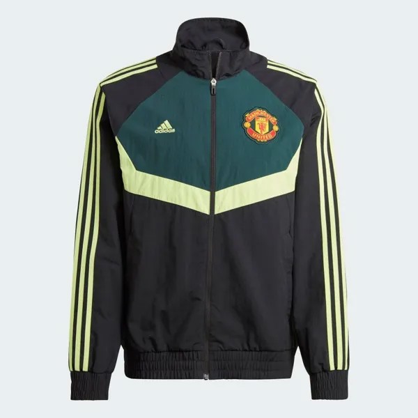 Спортивная куртка Adidas Manchester United, черный/зеленый
