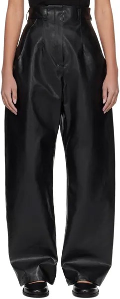 Черные брюки из искусственной кожи с покрытием Mame Kurogouchi