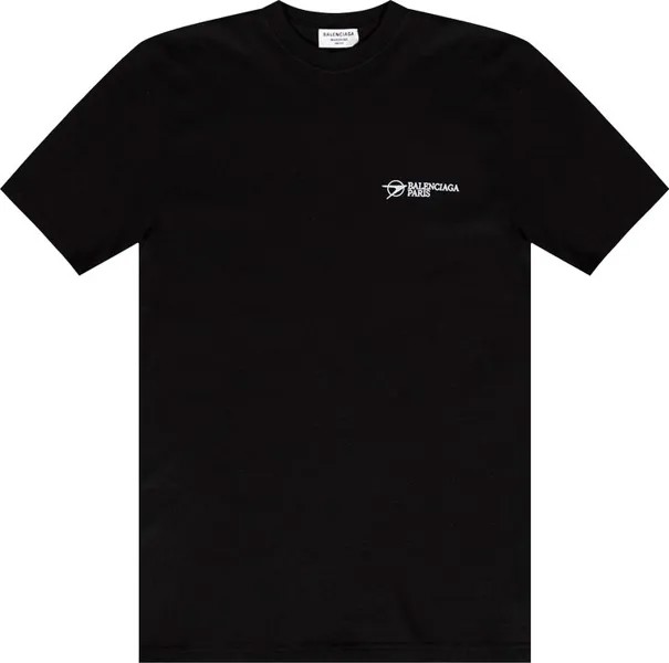 Футболка Balenciaga Paris T-Shirt 'Black/White', черный