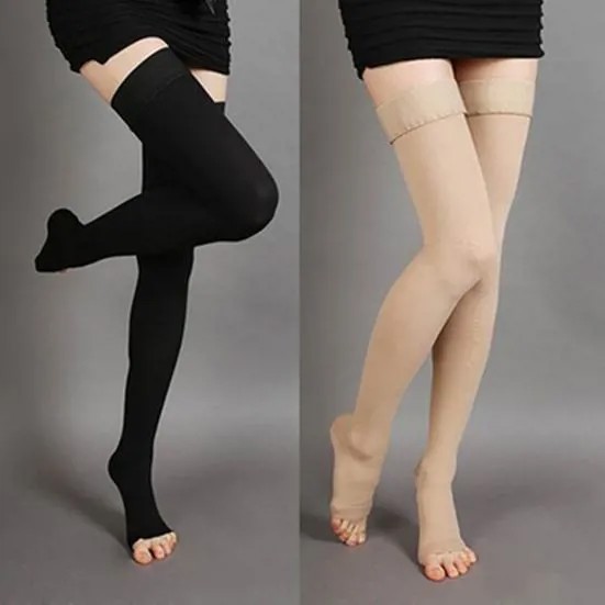 1 пара компрессионных чулок сплошной цвет дышащий спандекс бедра высокий бег носки для мужчин женщин