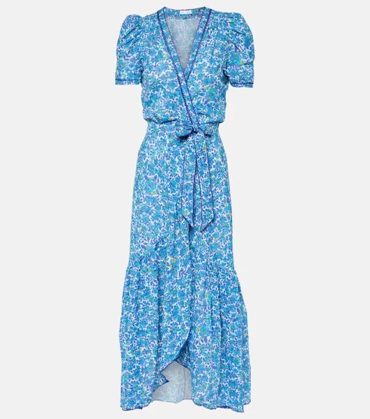 Платье макси baba с цветочным принтом Poupette St Barth, синий