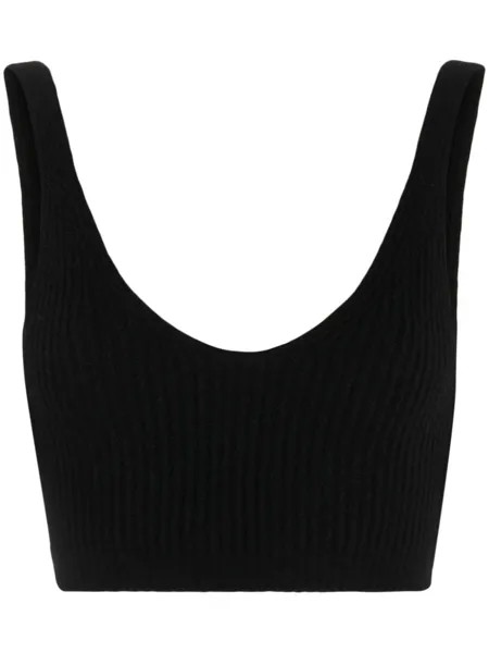 Укороченный топ в рубчик Cashmere In Love, черный