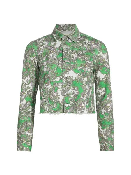 Укороченная джинсовая куртка Janice Paisley L'AGENCE, зеленый