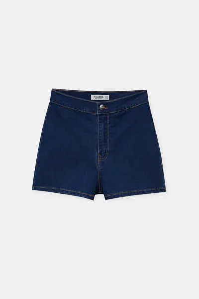 Шорты джинсовые Pull&Bear High waisted, синий