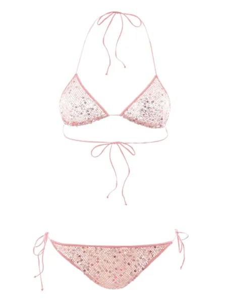 Oséree бикини Netquins Microkini с пайетками, розовый
