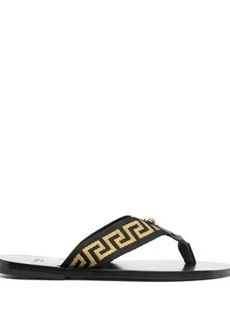 Versace вьетнамки с узором Greca
