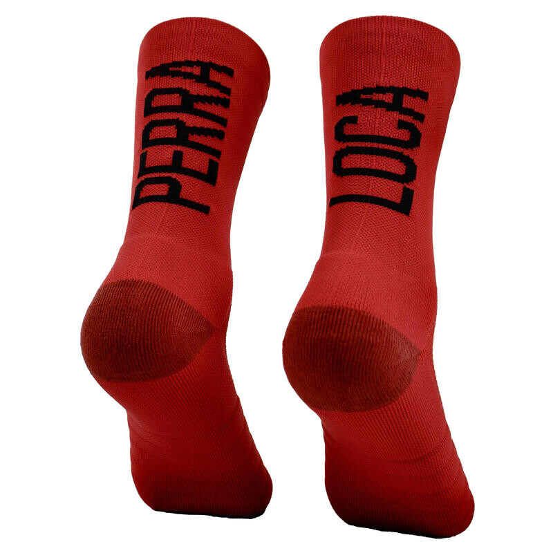 Спортивные носки унисекс Crazy Dog для бега Crazy Bitch красные Perro Loco, цвет rojo