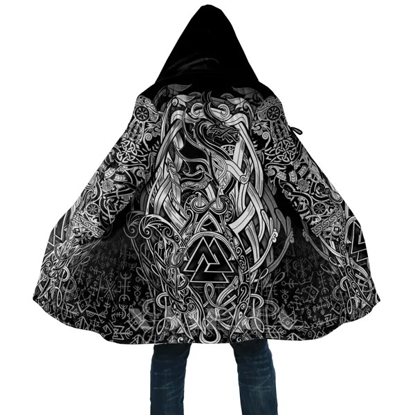 Стиль викингов Valknut и дракон 3D принт спортивные пуловеры пальто толстый теплый плащ с капюшоном пальто ветрозащитное
