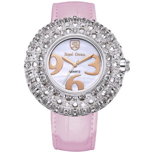 Наручные часы Royal Crown Quartz, розовый, серебряный